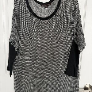 Black and White Knit Top